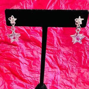 Silver Star Dangle Earrings